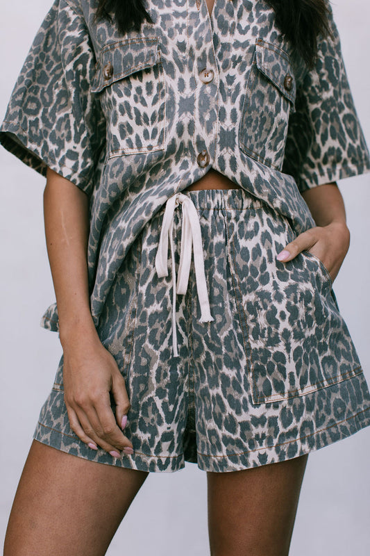 Nova Set - Light Leopard Print Denim