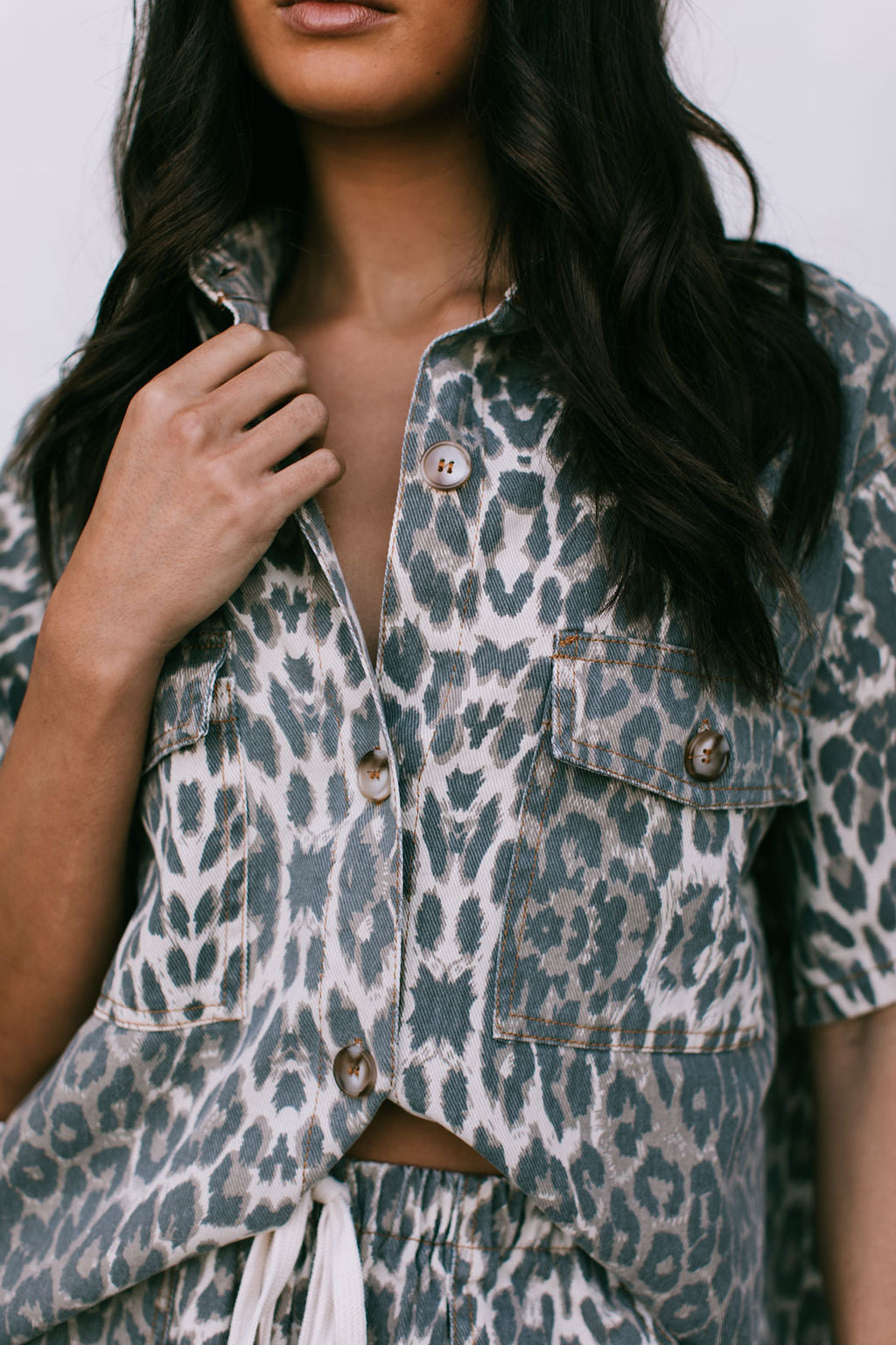 Nova Set - Light Leopard Print Denim