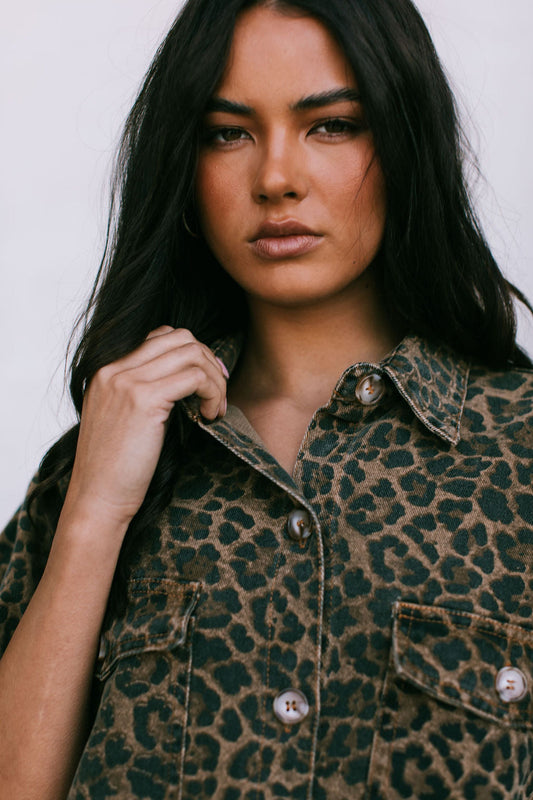 Nova Set - Dark Leopard Print Denim