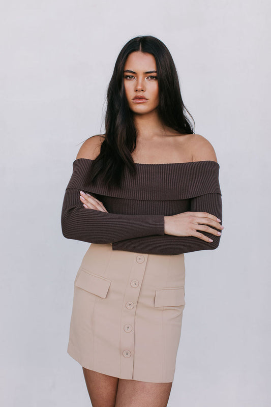 Haider Mini Skirt - Beige