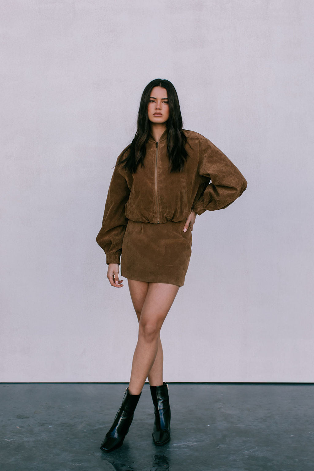 Gina Skirt - Tan Suede Look