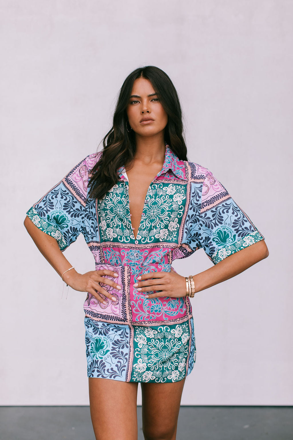 Loren Shirt - Paisley Tile Print