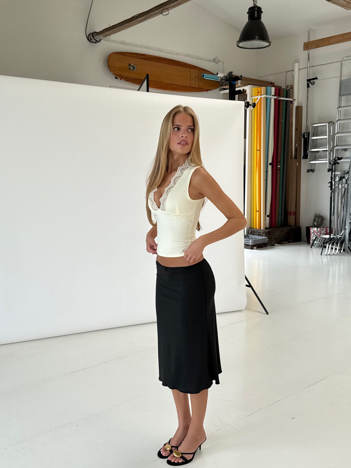 Lucia basic lace top - light yellow