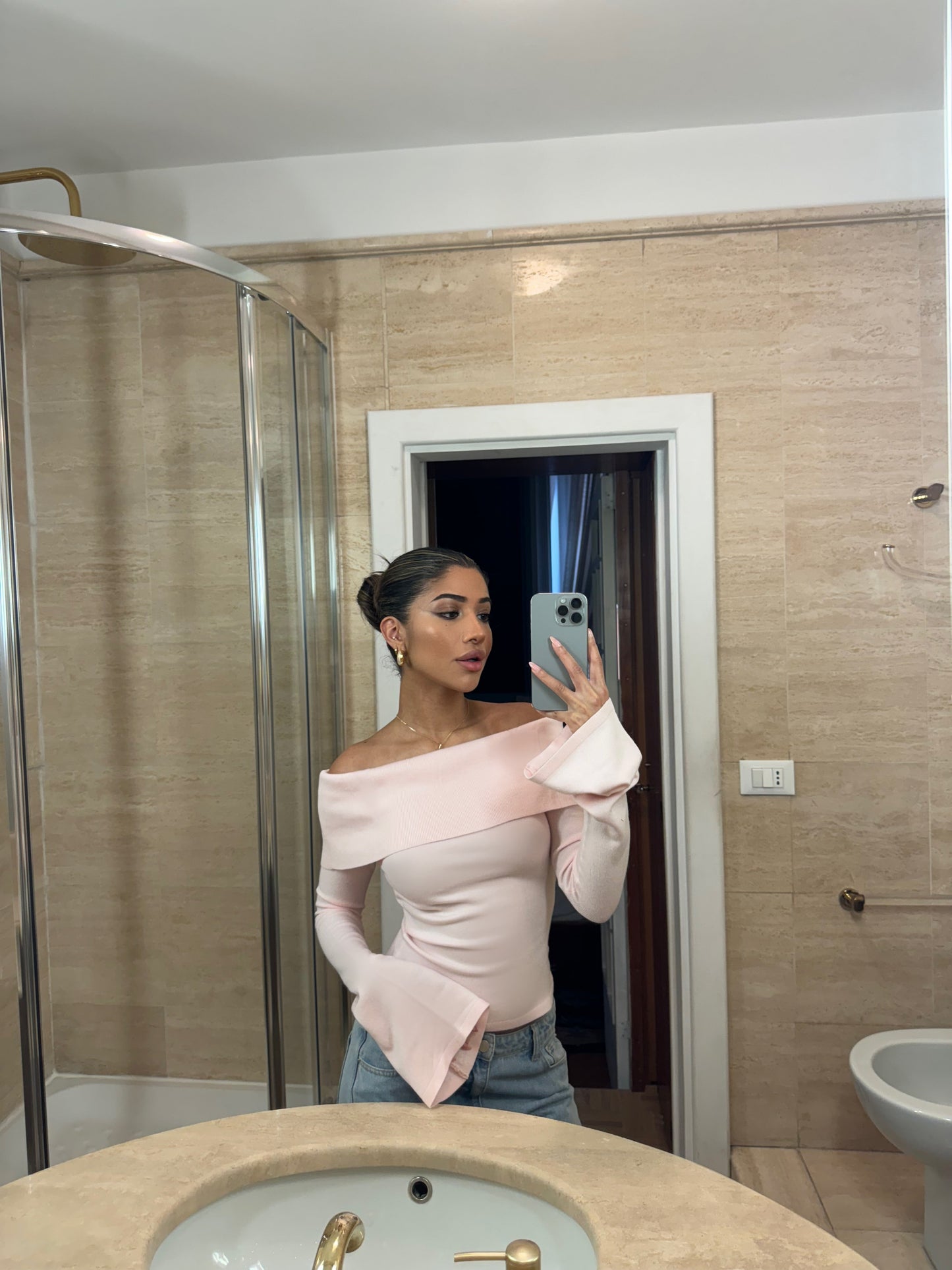Kaia knit top - light pink