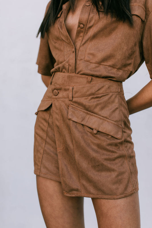 Gabe Set - Tan Suede Look