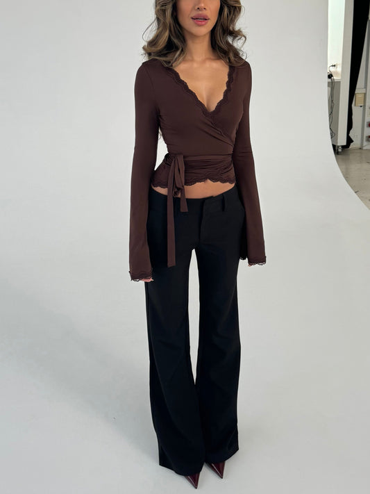 Livia low waist trousers - black