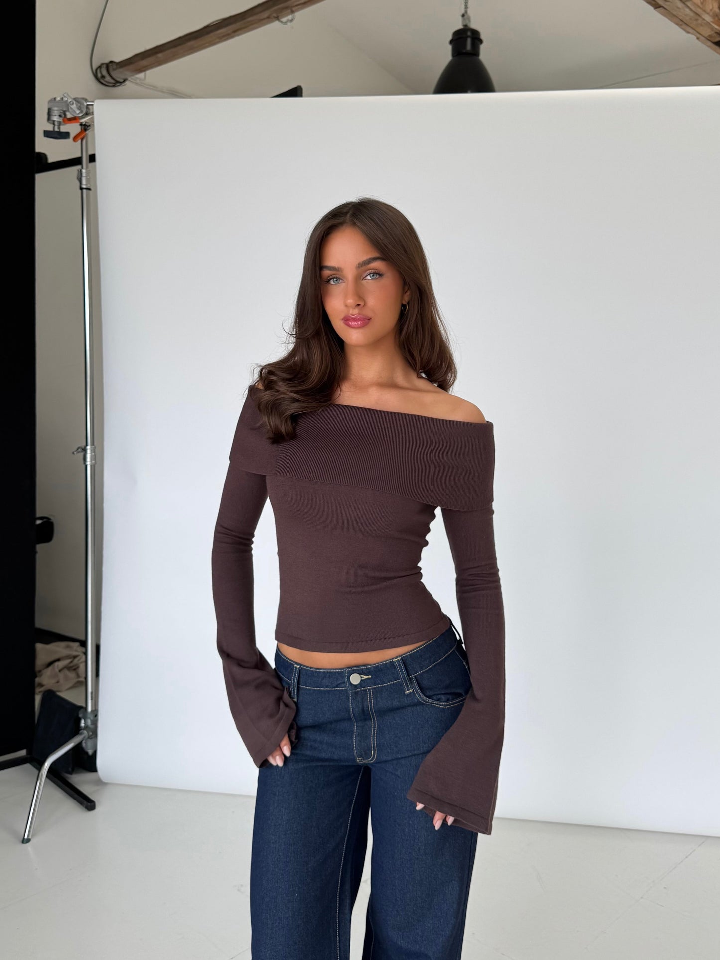 Kaia knit top - dark brown