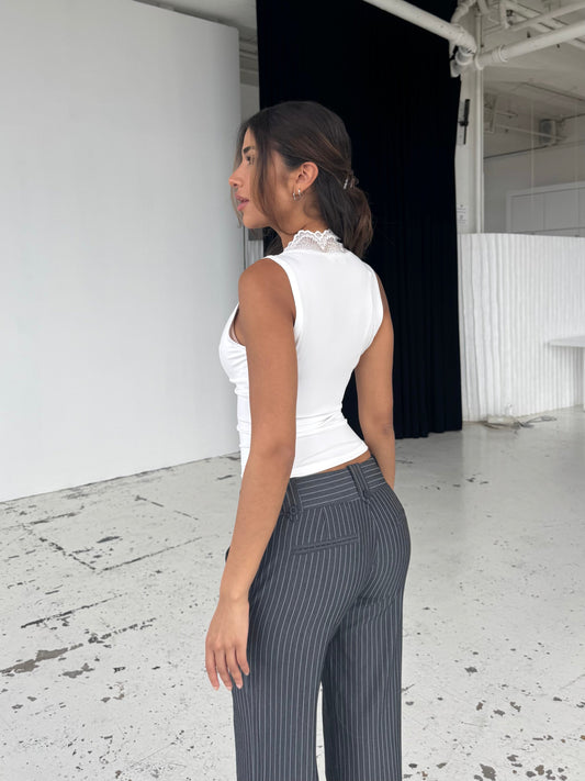 Lucia basic lace top - white