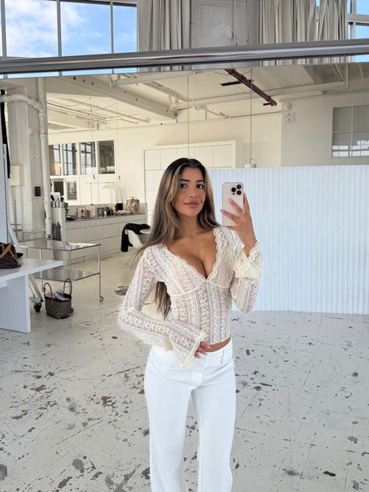 Lyra lace top - vintage cream