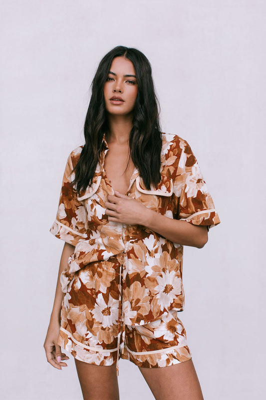 Plover Set - Rust Floral Print