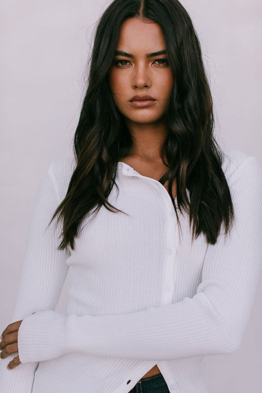 Brianna Knit Top - White