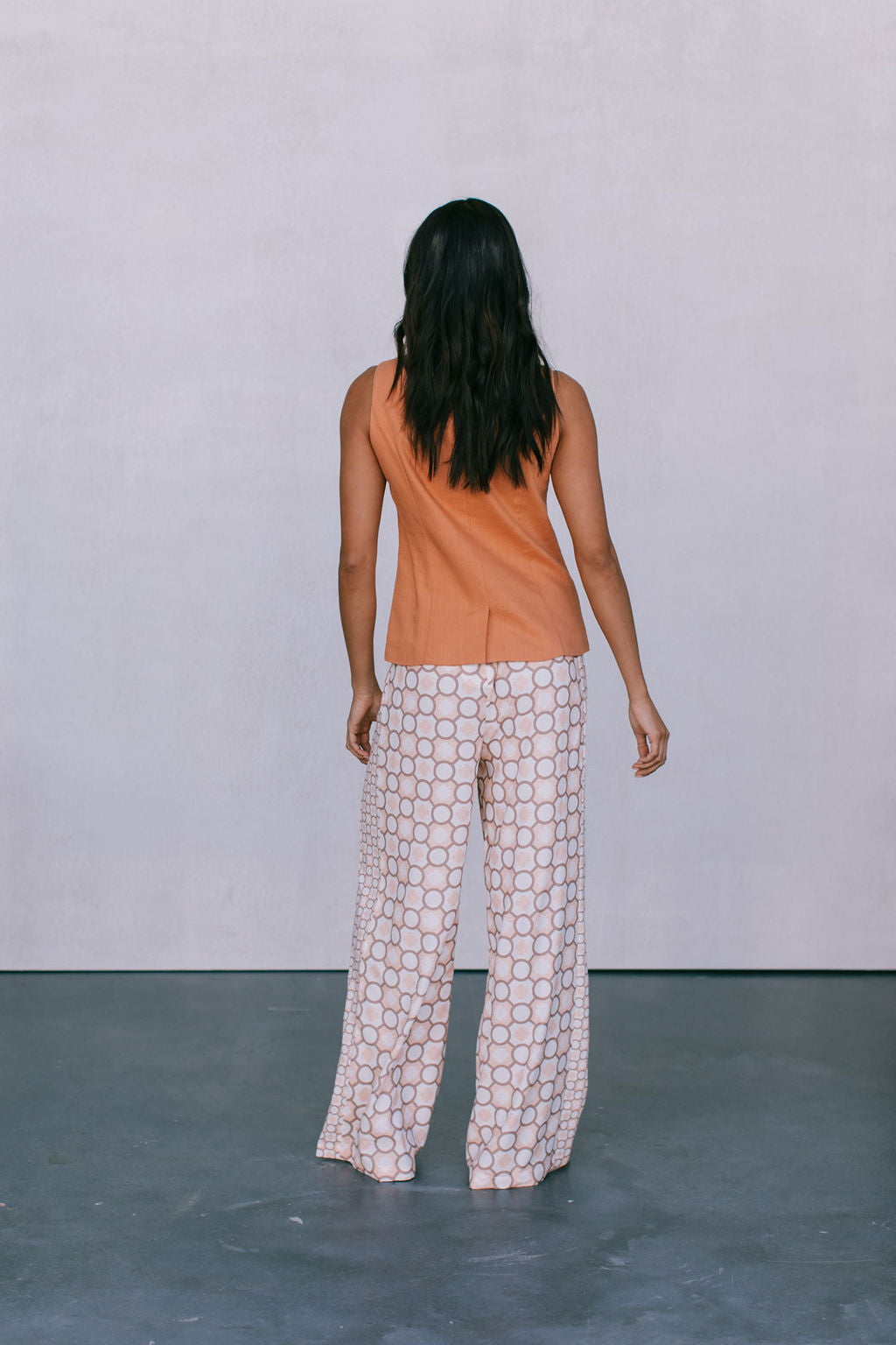 Virgo Tailored Vest - Rust Linen