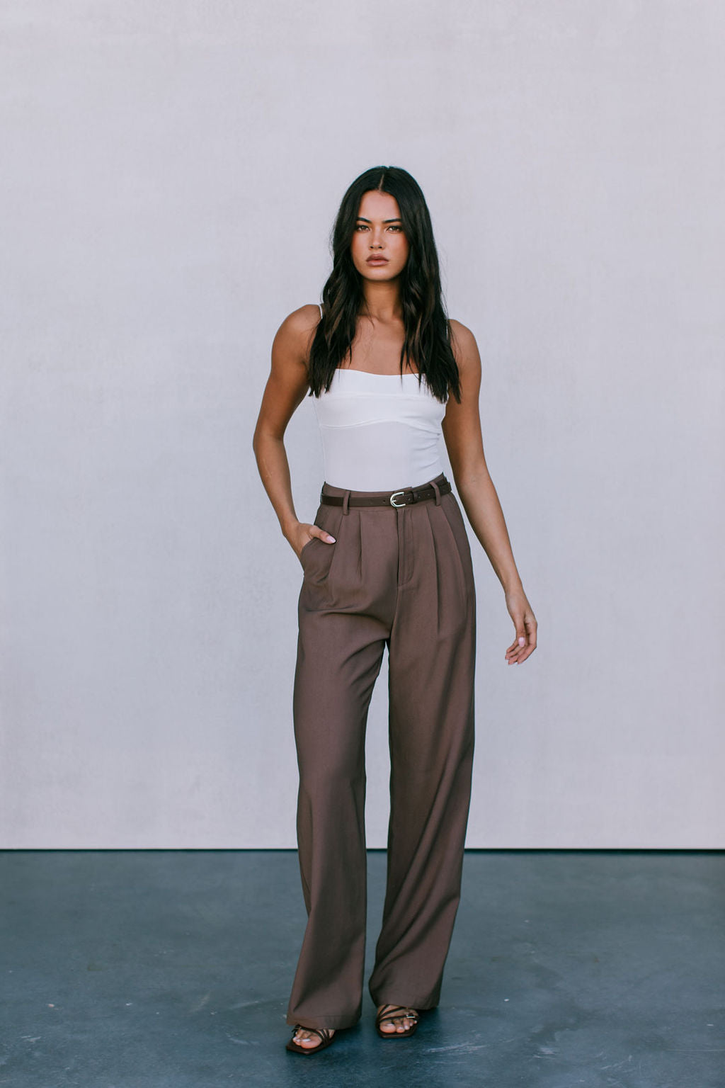 Mayda Tailored Pants - Chocolate Brown