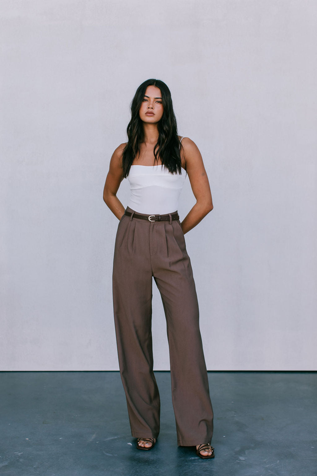Mayda Tailored Pants - Chocolate Brown