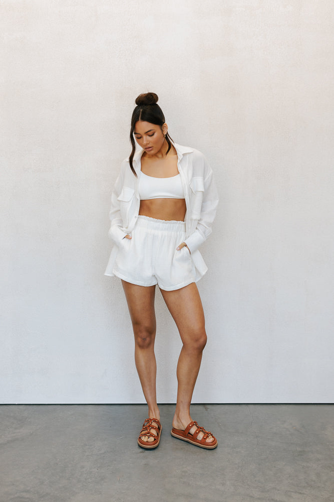Eclipse Bralette - White Crinkle