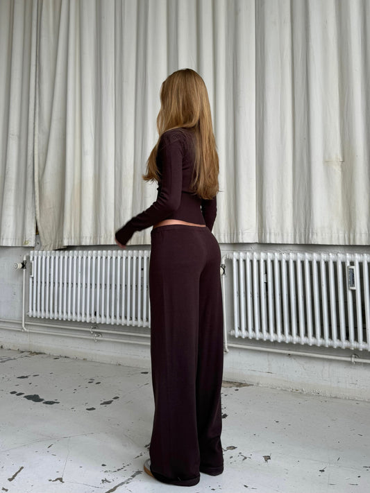 Knit trousers - dark brown