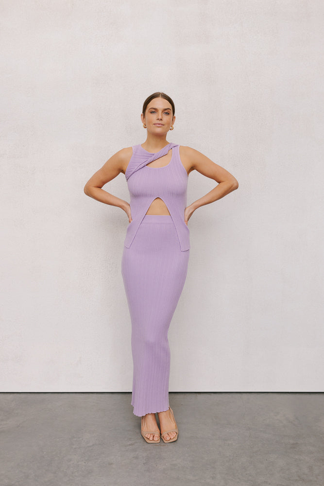 Whitlee Top - Pastel Lilac Knit