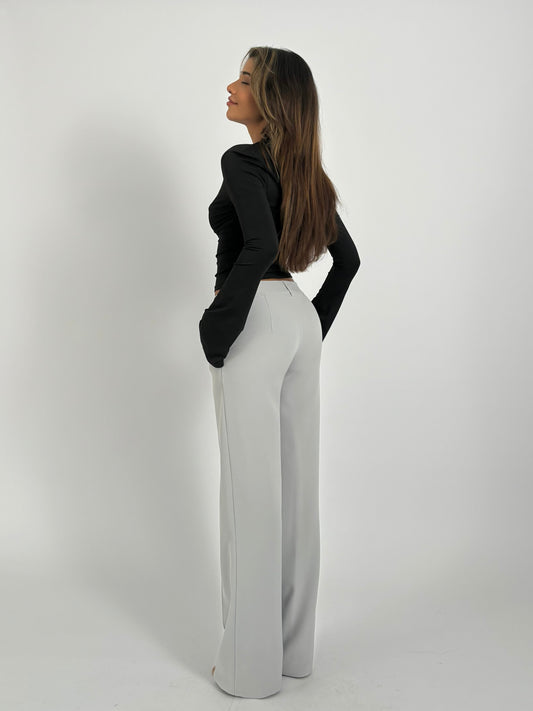 Vera Wide low waist trousers - light grey