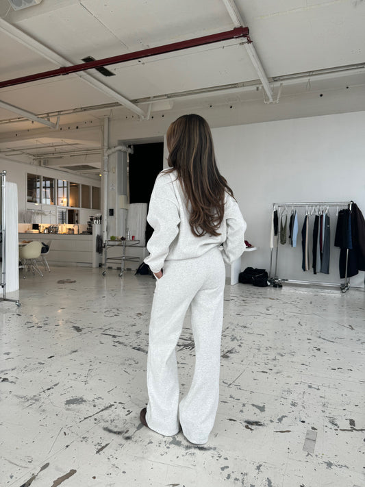 VDB zipper sweatshirt - white/grey mottled