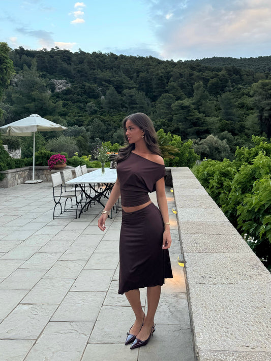 Hera basic top - dark brown