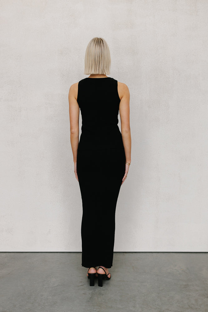 Hanna Maxi Skirt - Black Knit