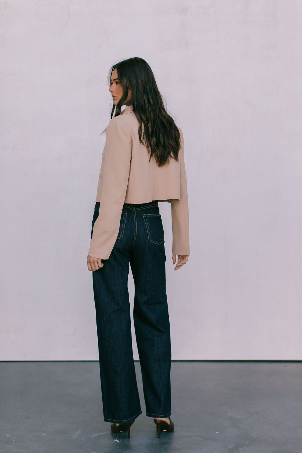 Jovie Cropped Jacket - Beige