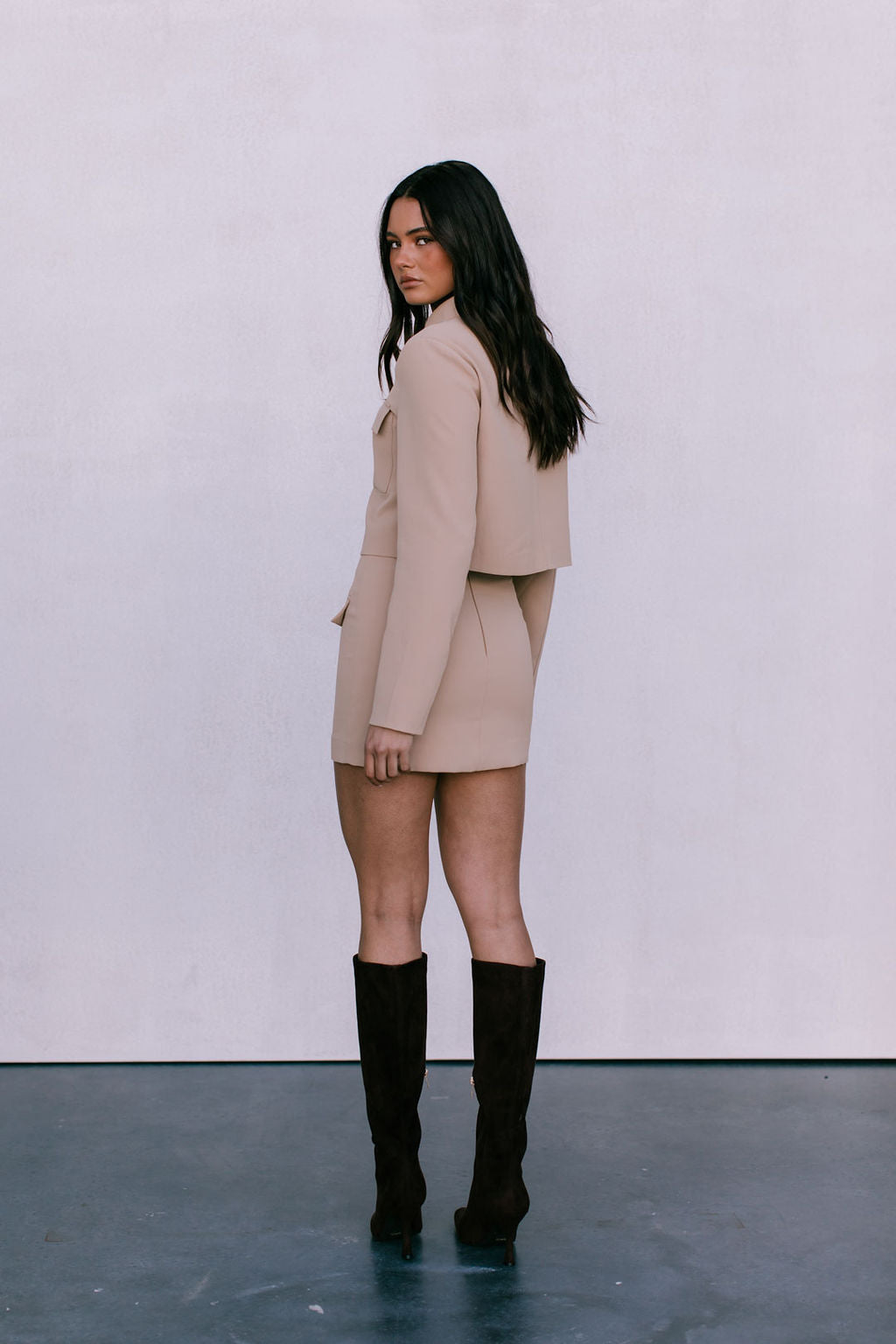Jovie Cropped Jacket - Beige