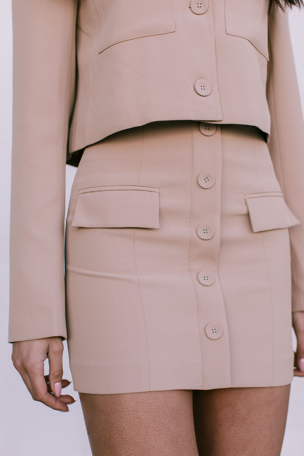 Jovie Cropped Jacket - Beige