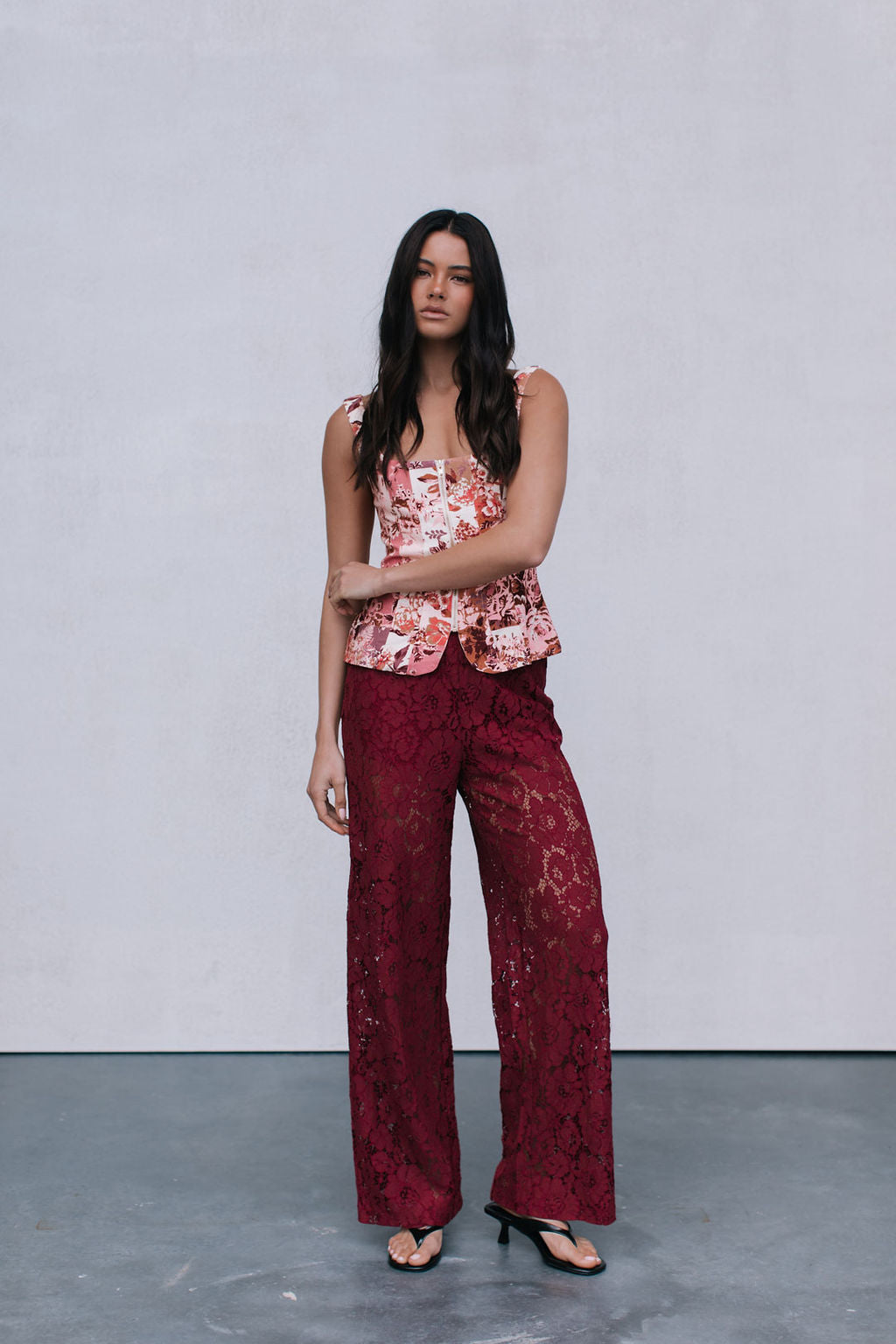 Finora Zip Top - Fleur Print