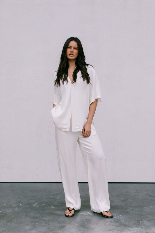 Francesca Shirt - Cream Satin