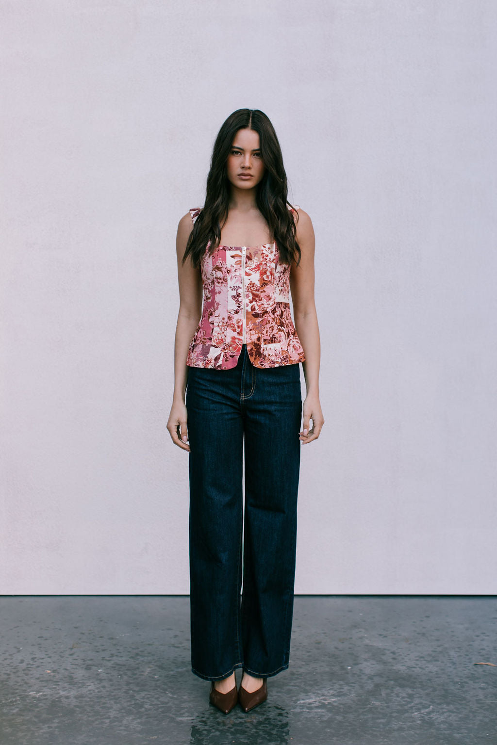 Finora Zip Top - Fleur Print