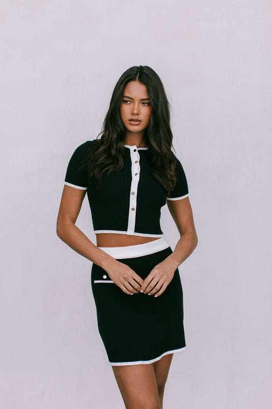 Harper Knit Set - Black/White