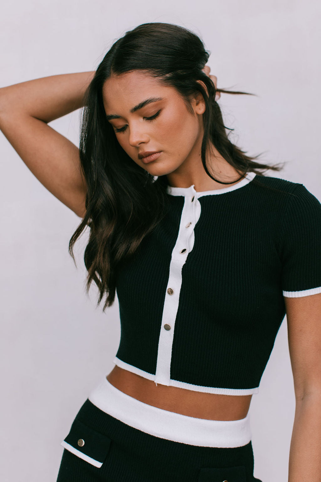 Harper Knit Set - Black/White