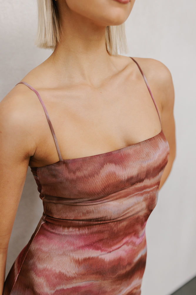 Otto Midi Dress - Rosewood Mesh