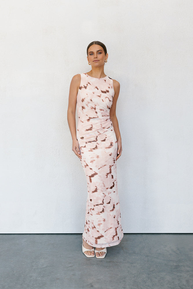 Kayla Maxi Dress - Pink Marble