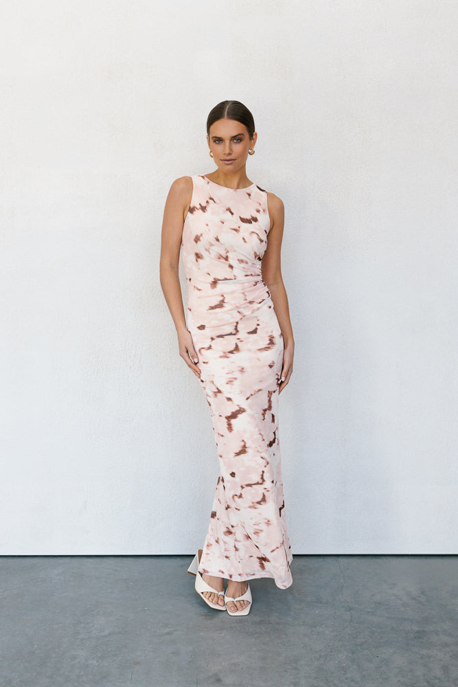 Kayla Maxi Dress - Pink Marble