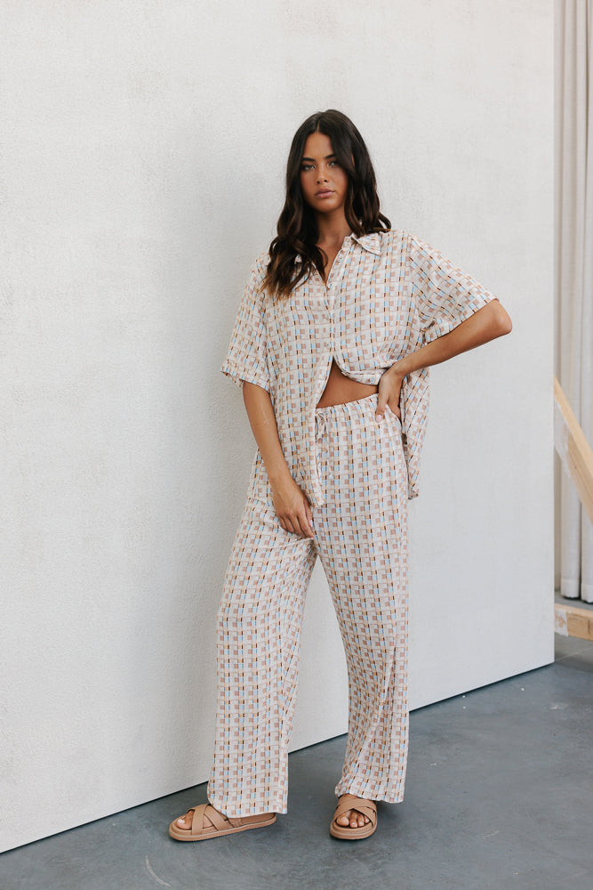 Rylie Set - Beige/Sky Check