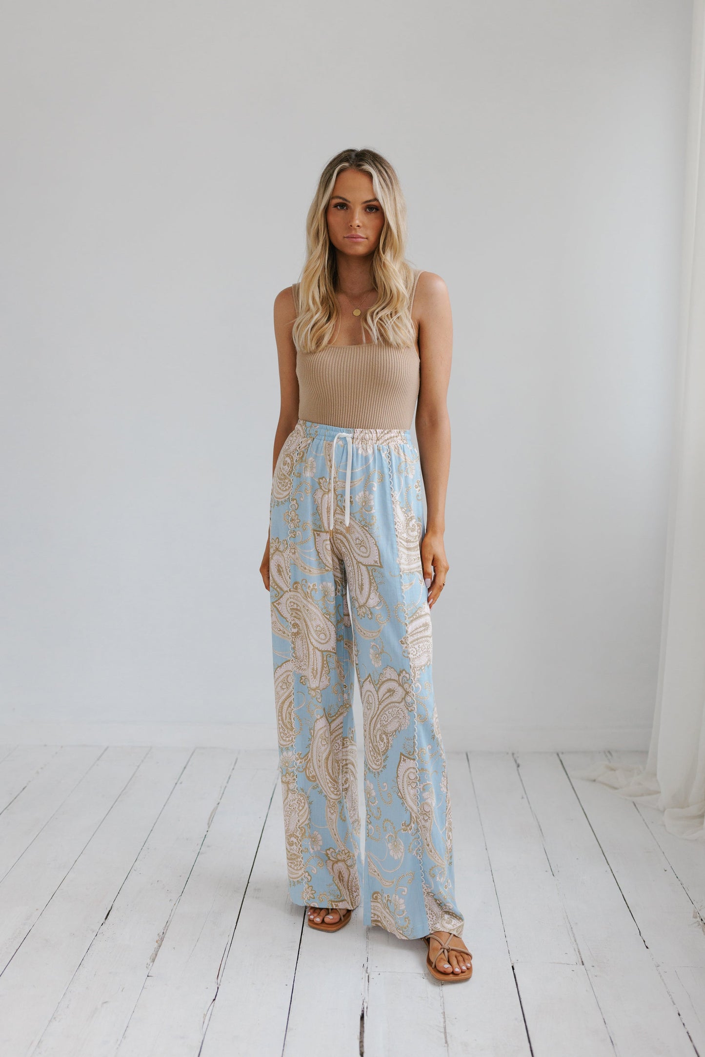 Citta Pants - Sky Blue Paisley Print