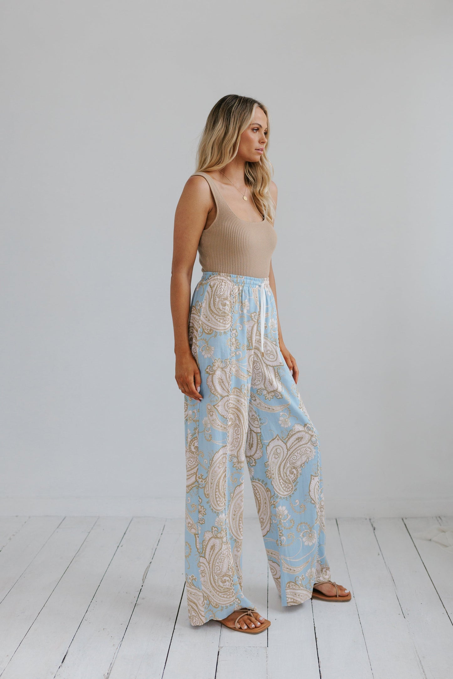 Citta Pants - Sky Blue Paisley Print