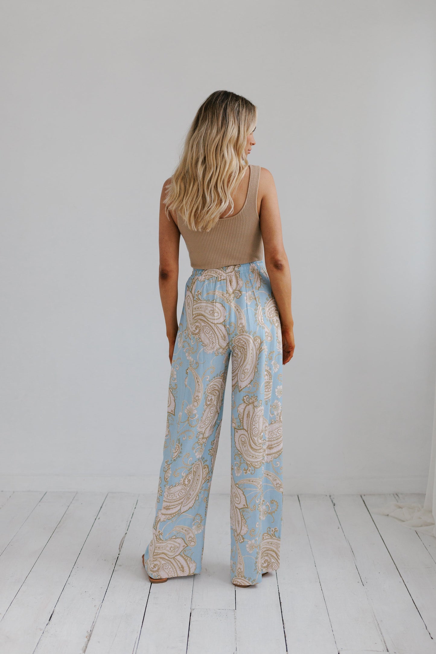 Citta Pants - Sky Blue Paisley Print