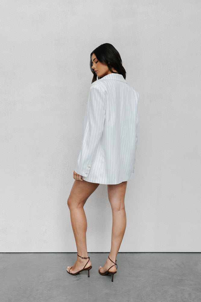 Jolie Skirt - White Pinstripe