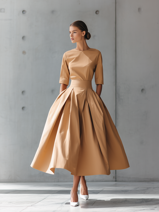 Women's Structured Cotton-Blend Maxi Dress MDA2258G9T