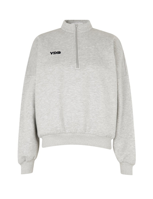 VDB zipper sweatshirt - light gray (dark blue logo)