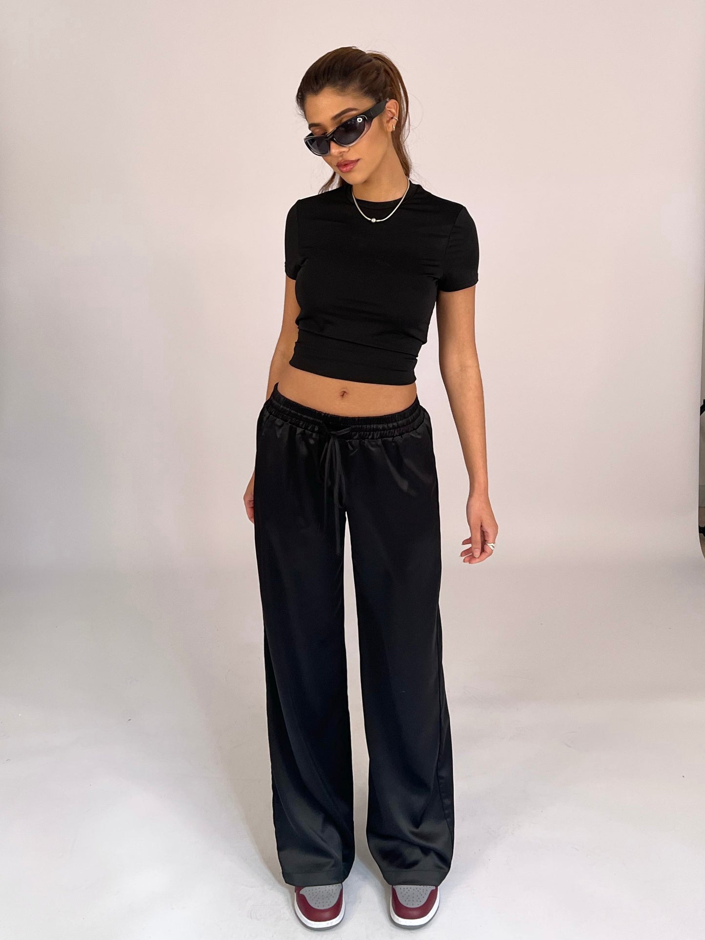 Silky trousers - black