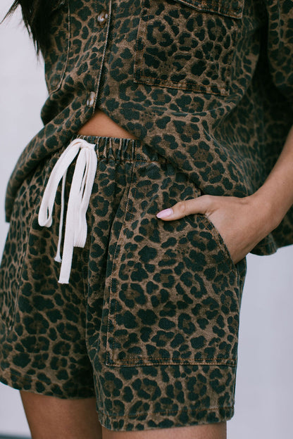 Nova Set - Dark Leopard Print Denim