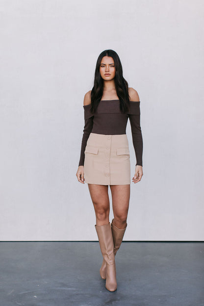 Haider Mini Skirt - Beige