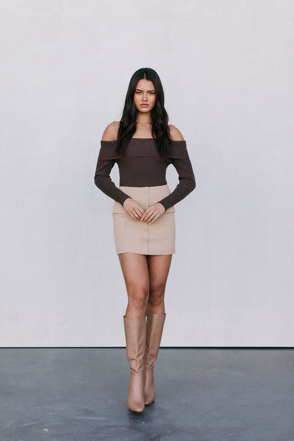 Haider Mini Skirt - Beige