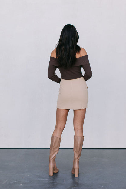 Haider Mini Skirt - Beige