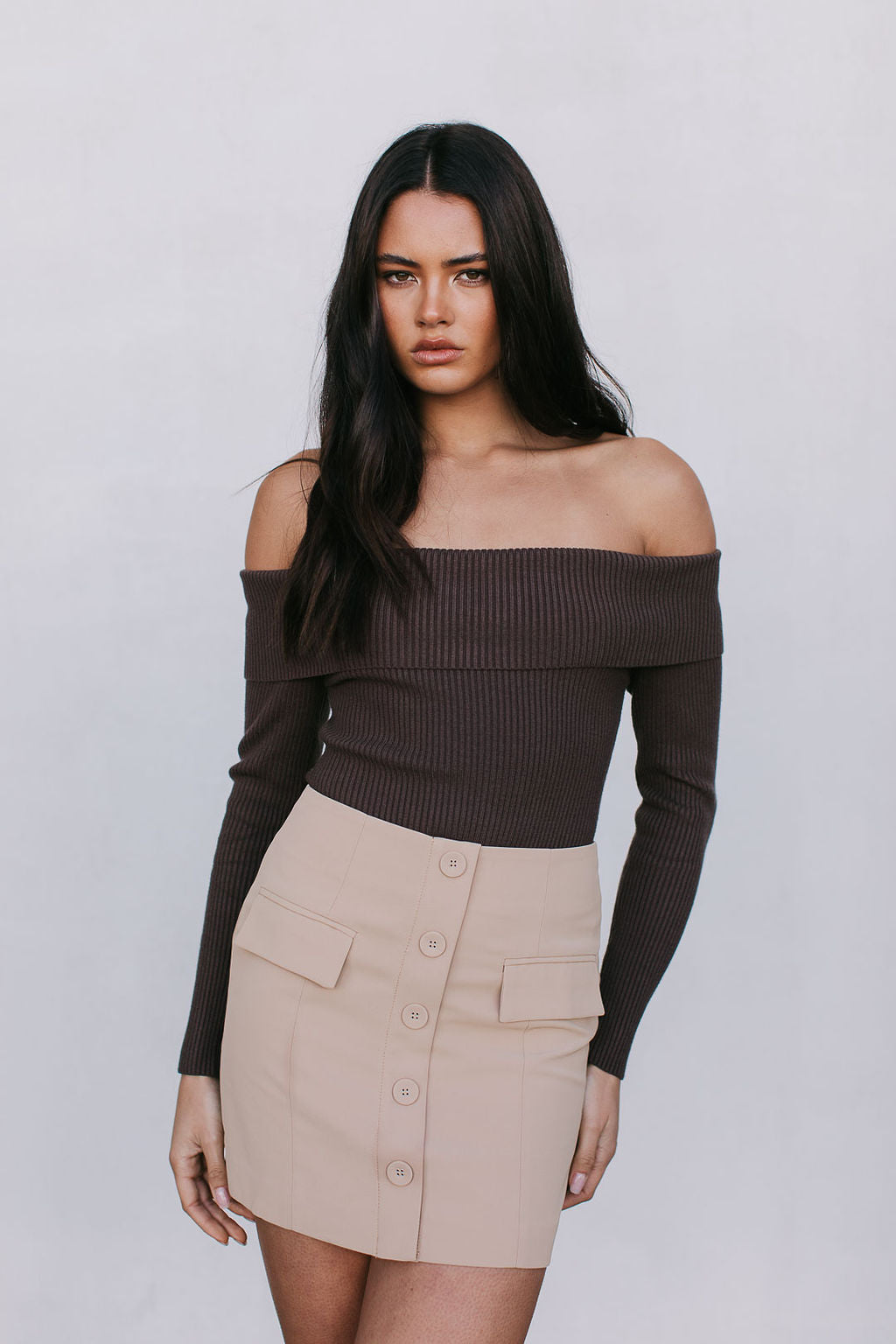 Haider Mini Skirt - Beige