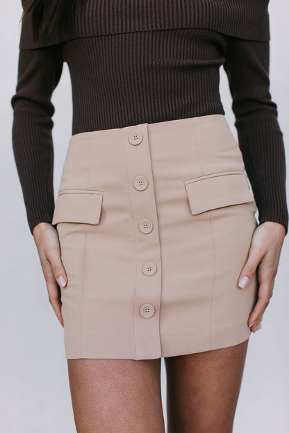 Haider Mini Skirt - Beige